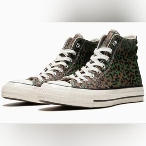 Leopard Print High-Top Sneakers